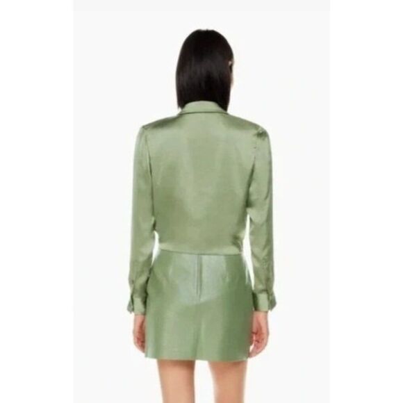 Aritzia Wilfred Tie Front Blouse in Bitter Sage - Size XS - Picture 15 of 15